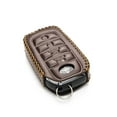 thumbnail image 3 of Vitodeco Genuine Leather Smart Key Fob Case Cover Protector Compatible with Toyota Land Cruiser, 4Runner, RAV4, Camry, Highlander 2019-2025 (4-Button, Brown), 3 of 6