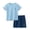 Blue-1, variant on Boys Outfit Sets, Short Sleeve Summer Reflective-Striped Quick-Dry Althic Clothing Set Gray Size 10-12 T