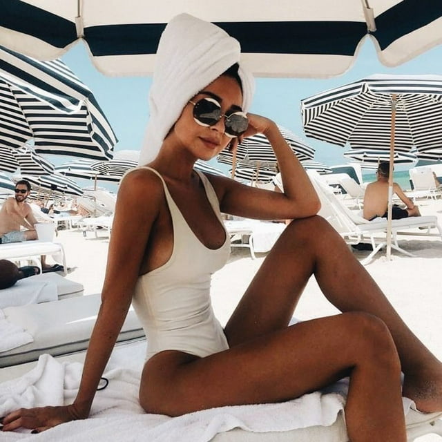 Bathing Suits One Piece Women Retro Elastic High Cut Low Back Swimwear Bathing