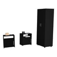 thumbnail image 2 of Black 3-piece bedroom furniture set, pre-drilled holes for quick assembly | Ideal for full-size bedrooms, stable and well-finished, 2 of 6