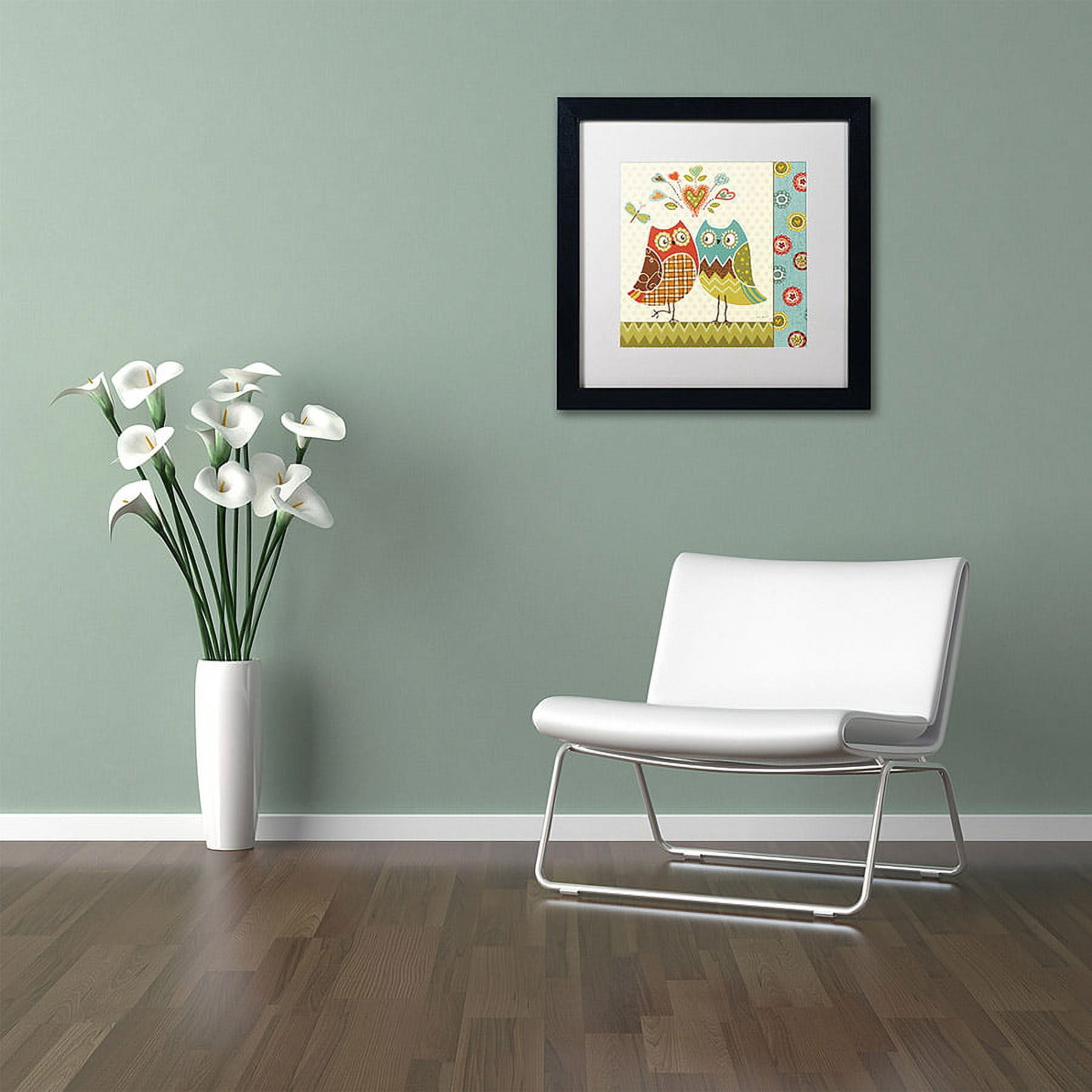 Trademark Fine Art "Owl Wonderful II" Canvas Art by Lisa Audit, White Matte, Black Frame