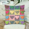 thumbnail image 2 of MKHERT Colorful Heart Shape Pattern Throw Pillowcase Pillow Cover Cushion Couver 18x18 inch, Set of 2, 2 of 2