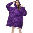 thumbnail image 4 of Oversized Blanket Hoodie, Purple Print Comfortable Flannel Super Soft Warm Blankets Hooded Sweatshirt For Unisex Adult Women Men, With Pocket Loose, 4 of 8
