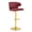 A-Red, Gold, variant on Adjustable Bar Stools Set of 2, Red PU Swivel Chairs with Gold Base for Kitchen
