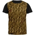 thumbnail image 1 of Halloween Battle Damage Bronze Scale Armor Costume All Over Mens Black Back T Shirt Multi X-LG, 1 of 1
