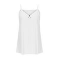 thumbnail image 4 of Quinlirra Women Tank Tops With built in bra Fashion Women's Casual Zipper Hollow V-neck Solid Color Casual Top, 4 of 5