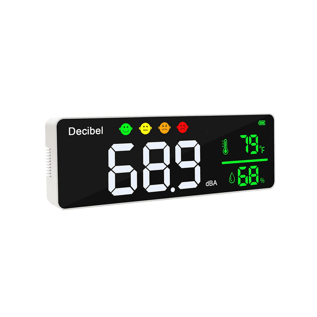 3-In-1 Decibel Meter Sound Level Reader + Humidity & Temperature. Classroom Noise Meter, SPL & DB Meter for