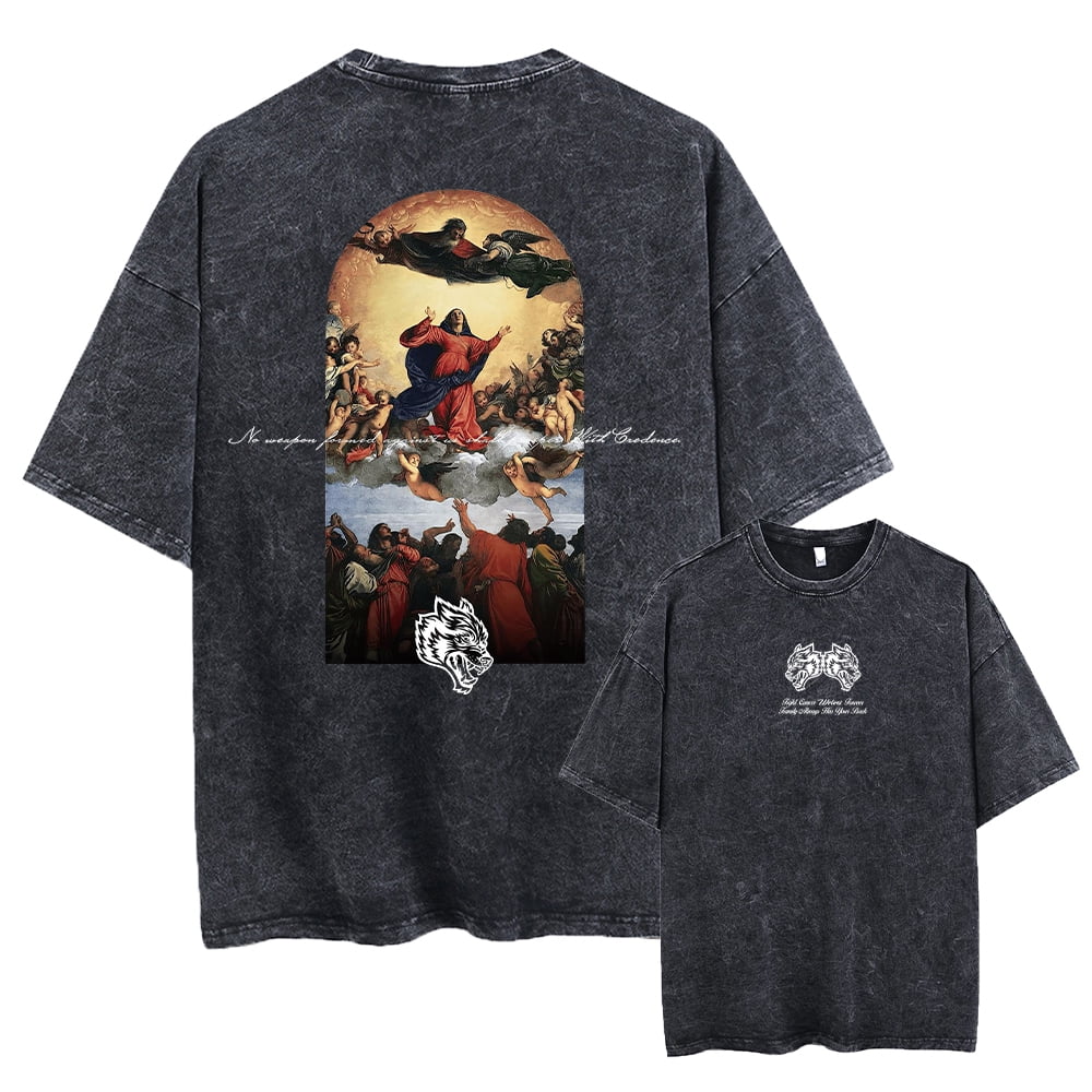 Darc Wolves Sport Vintage Washed T Shirts Gym Bodybuilding