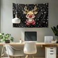 thumbnail image 2 of SEANATIVE Christmas Room Tapestry Small Vintage Wall Hanging Tapestry Mini Tapestry for Bedroom Aesthetic Wall Tapestry 36H*24W Mini Tapestry for Cafe, Reindeer Snowflake, 2 of 6