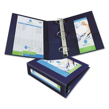 Avery Framed View Heavy-Duty Binders, 3 Rings, 3" Capacity, 11 x 8.5, Navy Blue, Each