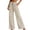 Khaki, variant on Leopard Print Wide Leg Pants for Women Elastic High Waist Drawstring Loose Casual Trousers with Pockets Flowy Palazzo Pants Camel M