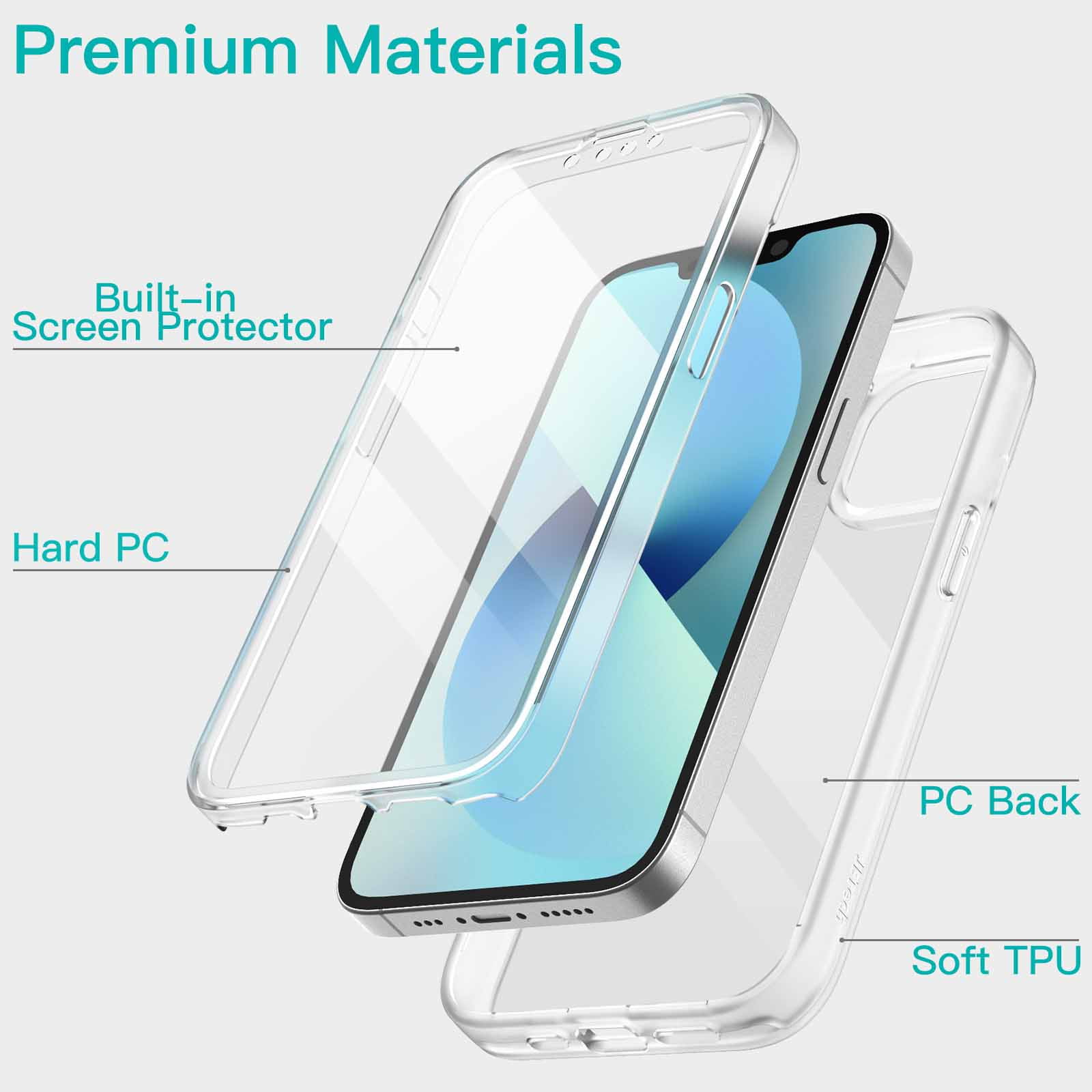 Elzzi Back Cover for iPhone 14 Plus Case 6.7 inch, Clear Glass Ultra  Hybrid Drop and Camera Protection Hard Back Case for iPhone 14 Plus (TPU +  Polycarbonate