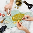 thumbnail image 4 of Saying Cutting Board, Rounded Sun Rough Heart Shaped Beams Philosophy of Life Theme Illustration Image, Decorative Tempered Glass Cutting and Serving Board, Wine Bottle Shape, Yellow, by Ambesonne, 4 of 5