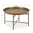 thumbnail image 1 of Kate and Laurel Mahdavi Boho-Chic Round Hammered Metal Coffee Table with Tray, Dark Gold, 1 of 5