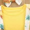 thumbnail image 6 of FRSASU Clearance Infant Baby Girls Soild Tops+Pineapple Bow Suspender Skirts+ Headbands Sets, 6 of 9