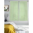 thumbnail image 4 of Sage Green Semi Sheer Curtains 63 Inch Length 2 Panels Set, Grid Checkered Plaid Gingham Lattice Trellis Sheer Kitchen Curtain Privacy Voile Window Curtain for Living Room Bedroom Rod Pocket Drapes, 4 of 7