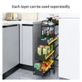 thumbnail image 5 of Slim 4-Tier Utility Cart, Narrow Rolling Storage Shelf for Kitchen and Bathroom, Mobile Organizer with Wheels, Black, 5 of 8