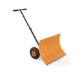 thumbnail image 1 of Pelle à Neige en Métal Robuste avec Roues, Lame Inclinée de 29x20 Pouces et Poignée Ergonomique Réglable à 5 Niveaux - Pousse-Neige Roulant pour Allée, Trottoir et Jardin, Outil de Déneigement Hivernal - Orange, 1 of 9