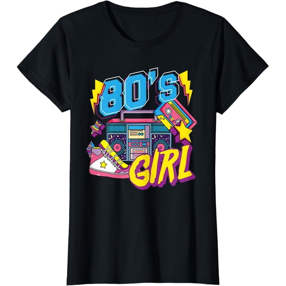 80's Girl Party Costume Retro 80s Women 1980s 80's T-Shirt