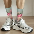 thumbnail image 4 of Uemuo Vintage Typewriter Floral Pattern Women's Crew Socks, Soft Durable Breathable Moisture-Wicking with Odor Control Cotton socks, 4 of 9