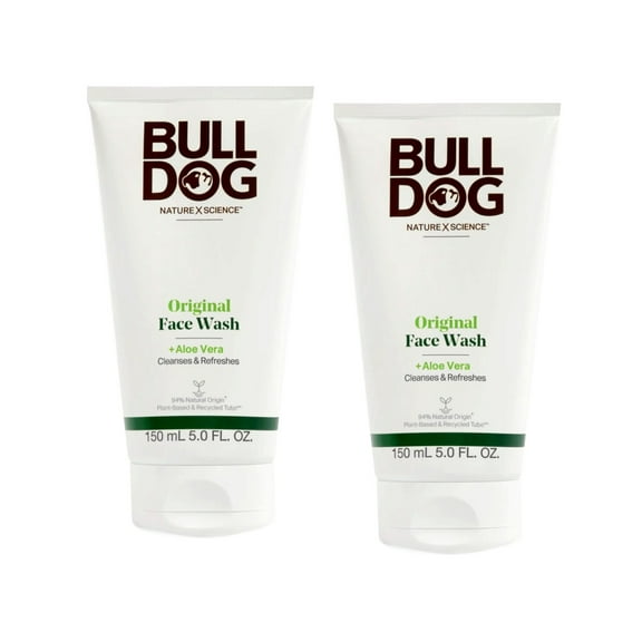 Bulldog Skincare for Men Original Face Wash with Aloe Vera – 2 Pack (5 fl oz Each)