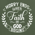 thumbnail image 5 of Wild Bobby Worry Ends When Faith In God Begins Inspirational/Christian Men Graphic Tee, Military Green, XX-Large, 5 of 5