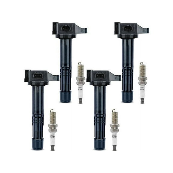 Ignition Coil Set with Spark Plugs 4 - Compatible with 2016 - 2020 Acura ILX 2.4L 4-Cylinder 2017 2018 2019