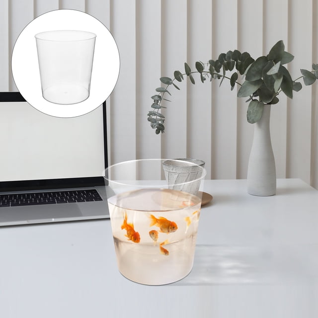 Phenofice Plastic Aquarium Fish Bowl Transparent for Home Decoration 1Set