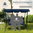 thumbnail image 3 of SAZYY 3 Person Porch Swing, Patio Swing with Removable Cushion & Powder-Coated Steel Frame, Outdoor Swing with Canopy for Porch, Backyard, Garden, Balcony, Navy, 3 of 8