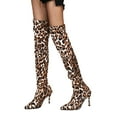 thumbnail image 4 of QISIWOLE Women's Shoes Laceing Pointed High Heels Leopard Fashion Resilience High Boots Discount, 4 of 4