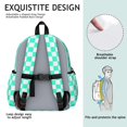 thumbnail image 5 of Blue and White Checkered Pattern Backpack for School, Cute School Bag with Adjustable Shoulder Straps and Padded Back, 13.4"x11"x4.7", 5 of 5
