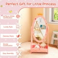 thumbnail image 3 of Freestanding Kids Mirror, Non-Glass Shatterproof Toddler Dressing Mirror with Storage Box for Shoes & Accessories, View Adjustable Kids Mirror Full Length for Girls (Pink), 3 of 13