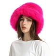 thumbnail image 6 of Luowei Christmas Soft Pullover Hat, Pink Winter Thermal Christmas Caps, Fuzzy Bucket Hat Fashion Warm Winter Hat Fluffy Furry Plush Faux Hats Fishing Hat Bucket Hats for Women 2024, One Size, 6 of 8