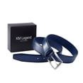 thumbnail image 5 of KM Legend Mens Leather Dress Belt for Work Business and Casual(BLUE, 32), 5 of 7