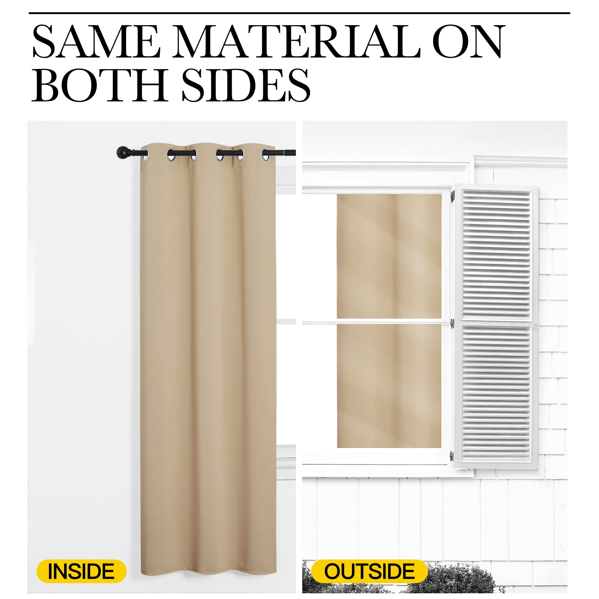 NICETOWN Blackout Curtains 63 Inch Length Grommet Thermal Bedroom Black out Drapes, Biscotti Beige, Set of 2, W37 x L63