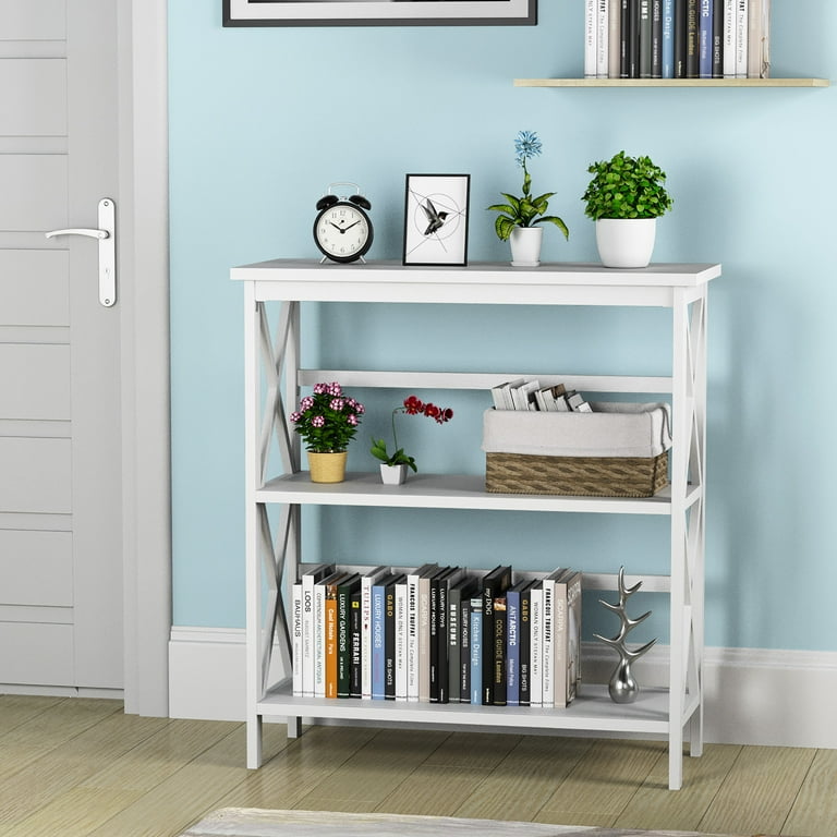 Costway 3-Tier Wooden Bookshelf w/ Open Storage LIGHTWEIGHT 