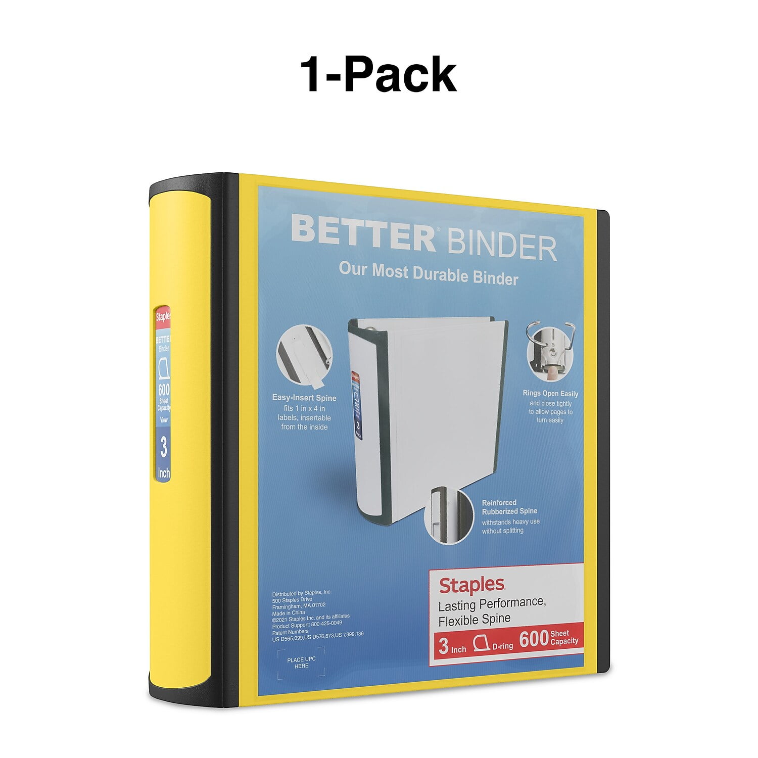 BRUNT EDGEPAD 3HANDRED 25 オリーブ Staples Better 3-Inch D 3-Ring View Binder, Durable Red