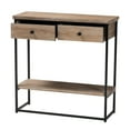 thumbnail image 3 of Baxton Studio Silas Modern Industrial Natural Brown Finished Wood and Black Metal 2-Drawer Console Table, 3 of 10