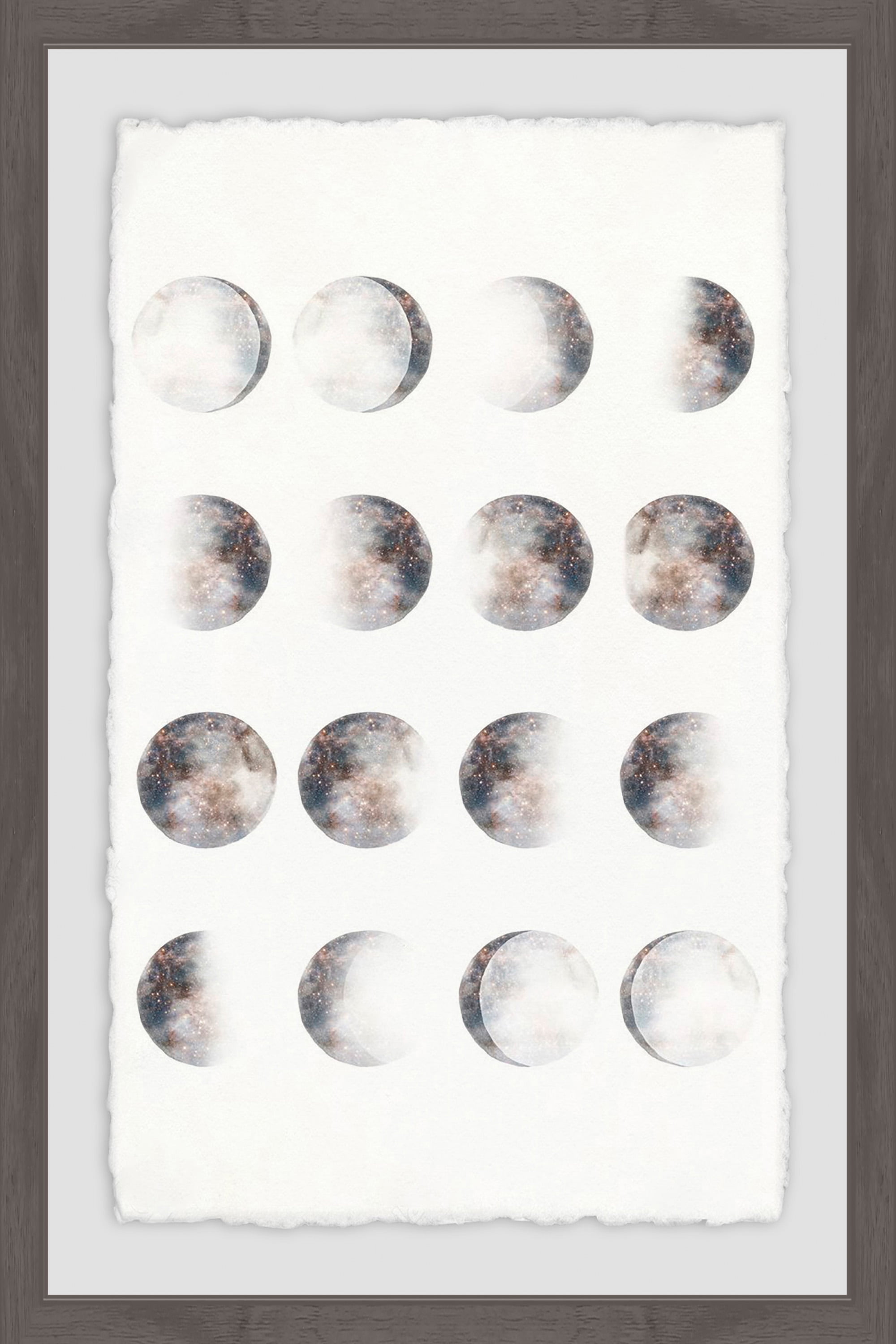 Phases of the Moon II Framed Painting Print