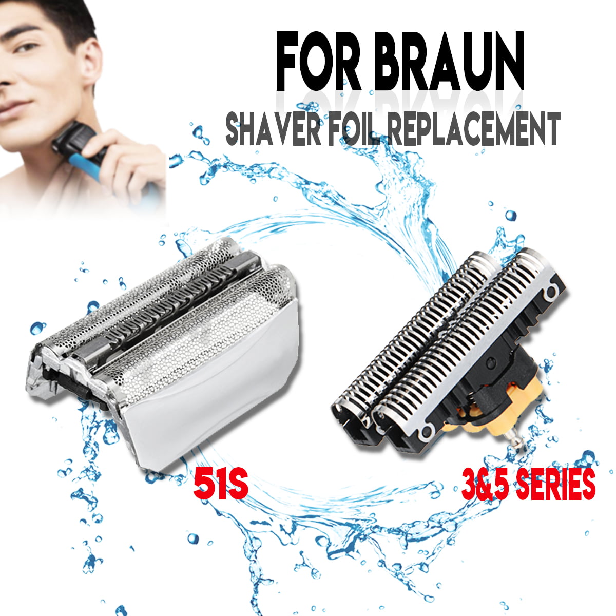 51B Shaver Razor Foil Cutter Blade Replacement for Braun 8000 Series wfs1 wfs2 5 