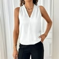 thumbnail image 4 of Ktyne White Blouse for Women Under Blazer Professional Sleeveless Blouses V-Neck Vest Top Trendy Summer Work Tank Tops White S, 4 of 7