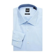 BOSS Micro Check Contrast Trim Slim Fit Dress Shirt