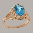 thumbnail image 2 of LBG British Made 10k Rose Gold Ring with Natural Blue Topaz Womens Engagement Ring - 33 size options - Size 7.25, 2 of 6