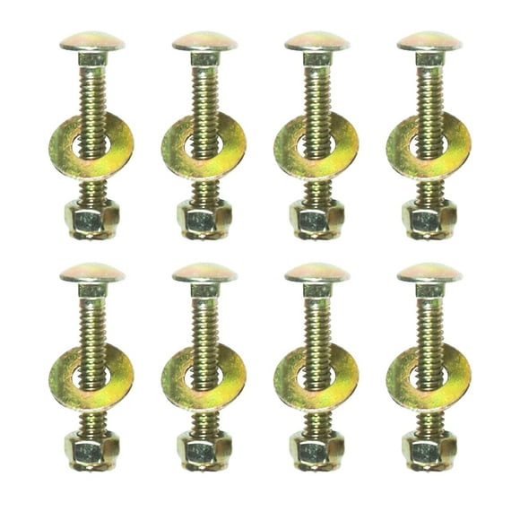 shiyou-1/4" x 1-1/2"Carriage Bolts by Color Galvanization of Square Neck with Nylon Lock Buckle nut and Big Size Washer Assembly Unit,Carbon Steel,Grade 2.(8pcs Pack)