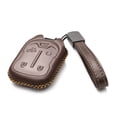 thumbnail image 2 of Vitodeco Leather Smart Key Fob Case Compatible with Chevrolet Silverado 1500, 2500, 3500, GMC Sierra (2019 - 2023 Models) - 5-Button, Brown, 2 of 5