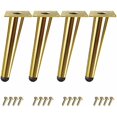 thumbnail image 1 of Set of 4 20cm Oblique Cone Shaped Table Legs - Furniture Legs for Beds, Cabinets, Chairs - Gold, with Screws, 1 of 5