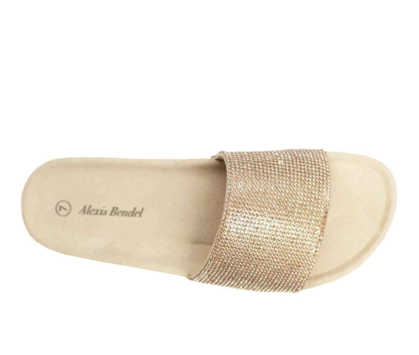 Alexis Bendel Women's Adult Comfort Rhinestone Embellished Slide Sandal