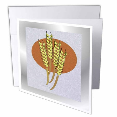 3dRose Wheat, Greeting Cards, 6 x 6 inches, set of 12
