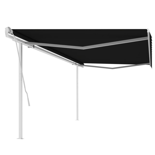 vidaXL Store Manuel Rétractable avec Poteaux 5x3 m Anthracite