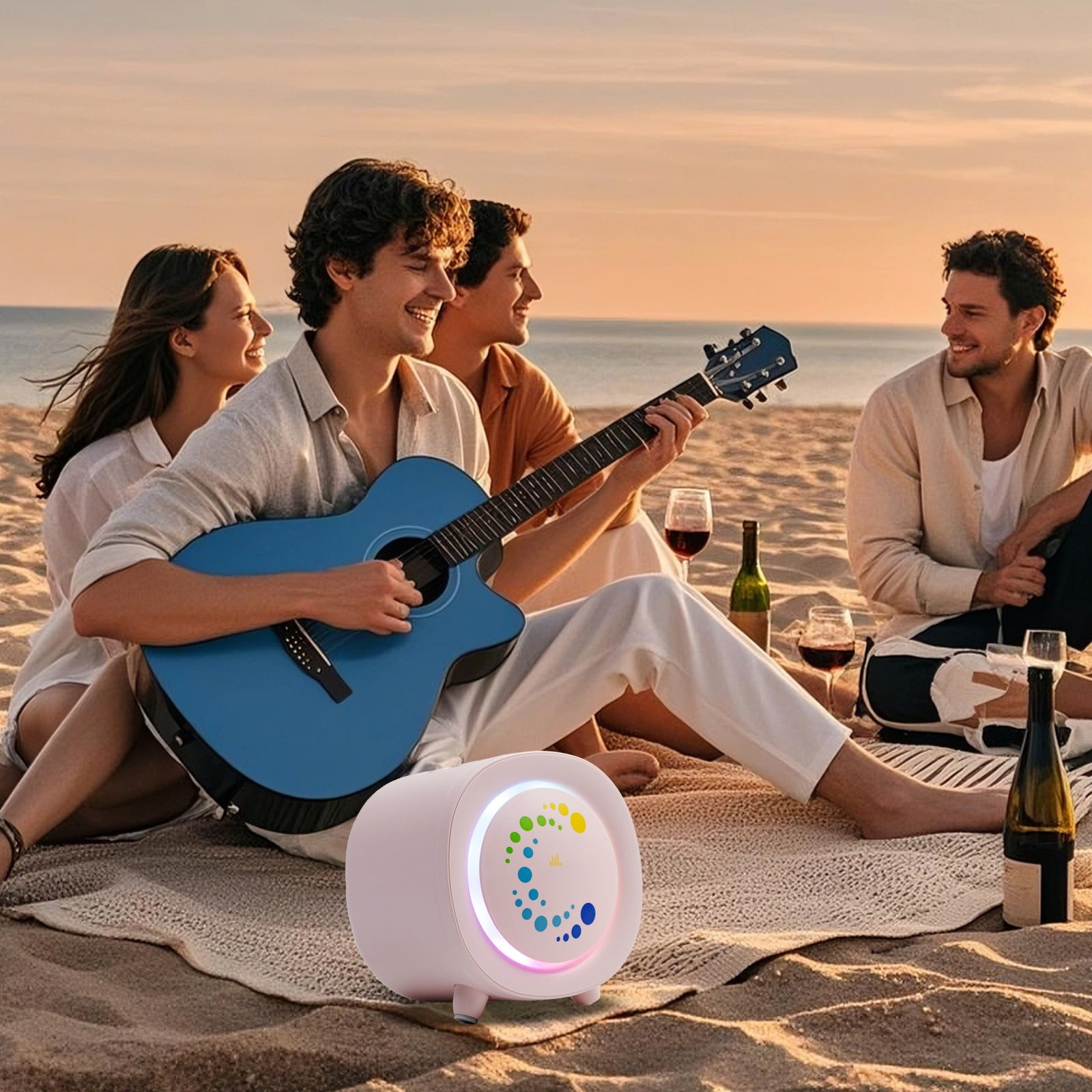 LACKUST Portable Mini Bluetooth Speaker with Heavy Bass - Wireless Small Pink Speaker for Outdoor, Car, Home & Desktop Use